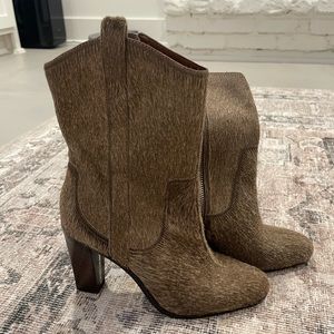 Donald J Pliner Olivia Brown Fur Calf Height Boot